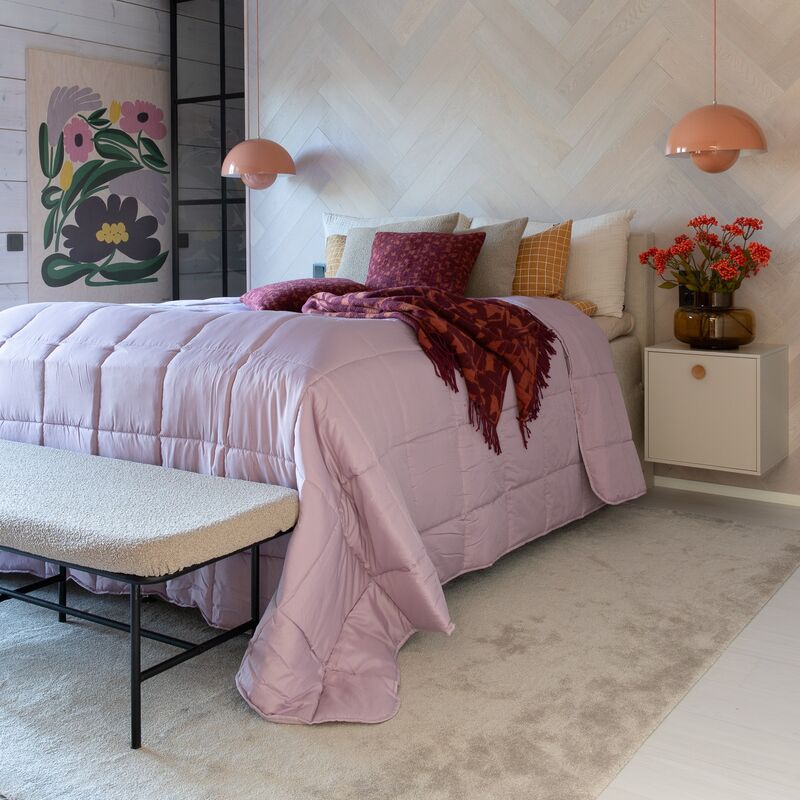 Pouta päiväpeitto himmeä roosa